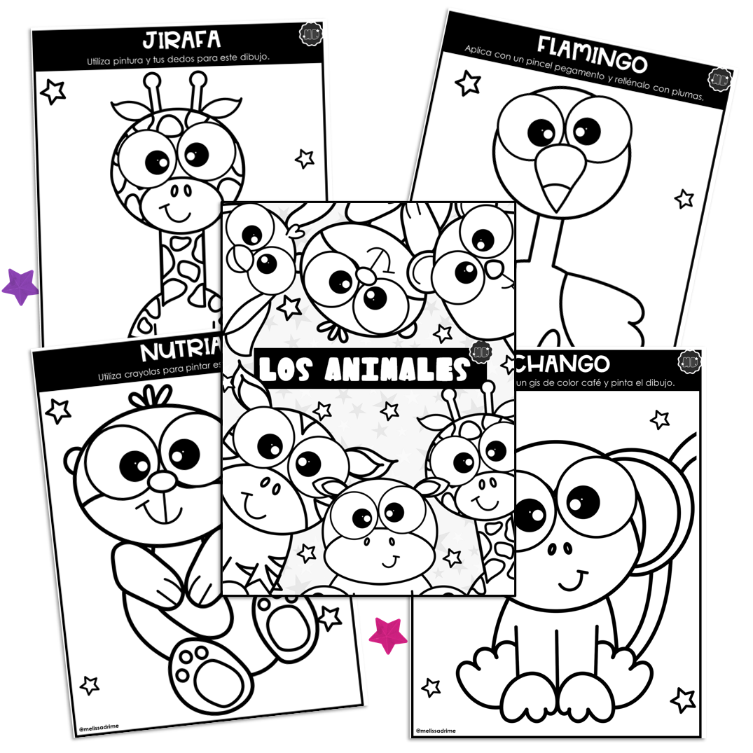 Cuadernillo animales para colorear