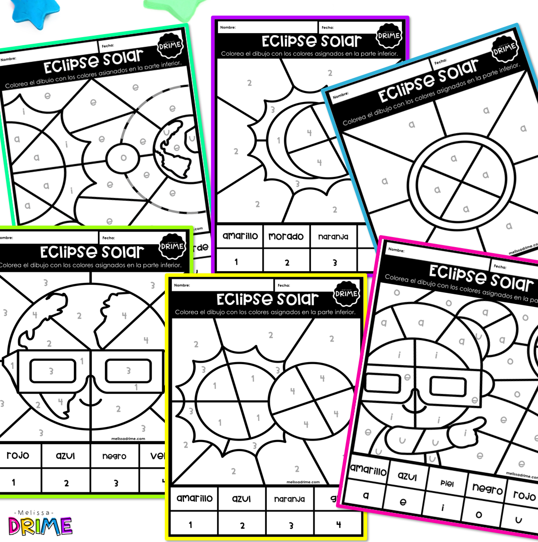 Hojas para colorear|Eclipse solar