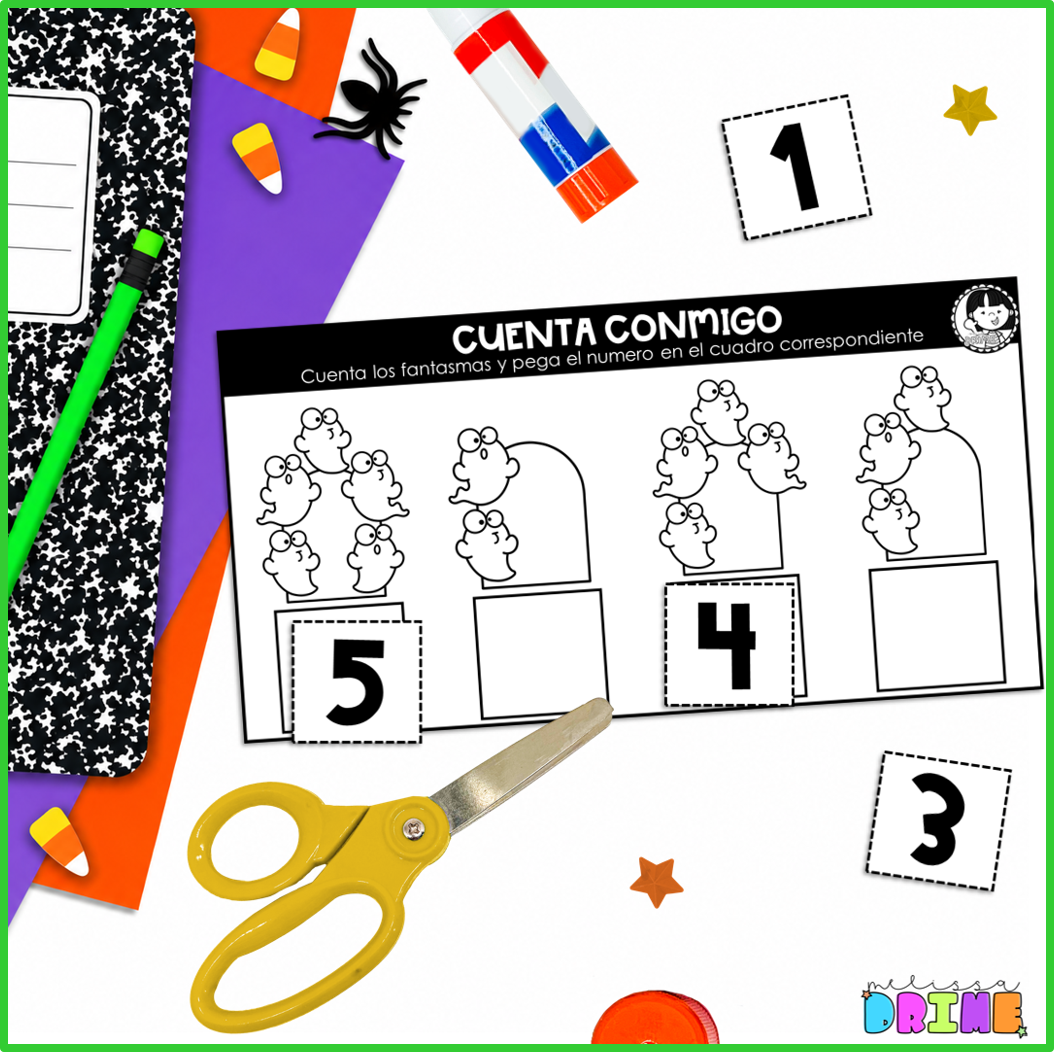 Hojas conteo Halloween