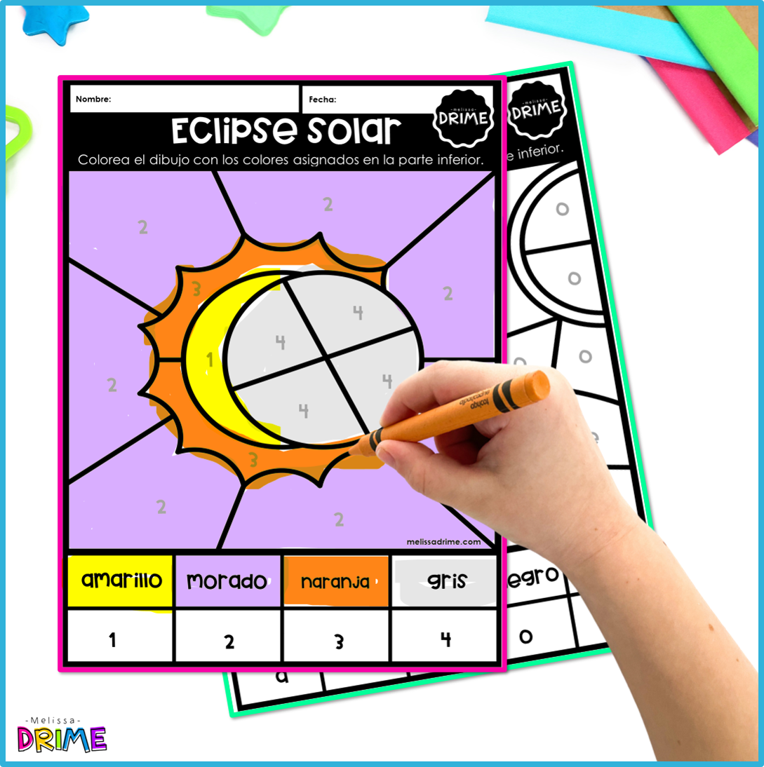 Hojas para colorear|Eclipse solar