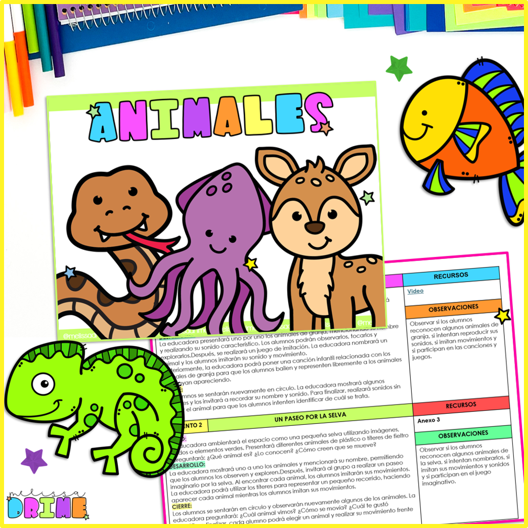 Los animales| Planeación 1° de Preescolar