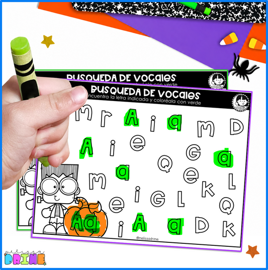Búsqueda de vocales - Halloween